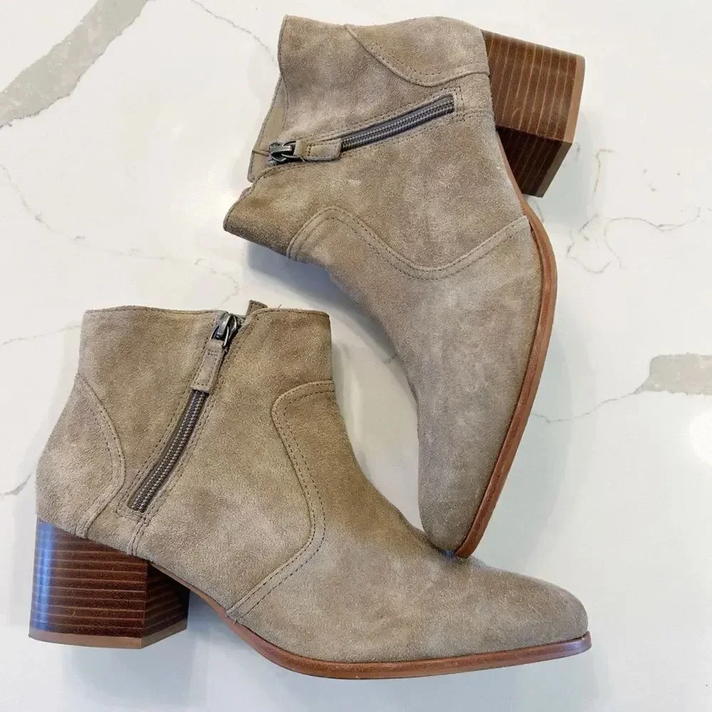Johnston & Murphy Suede Trista Double Zipper Booties